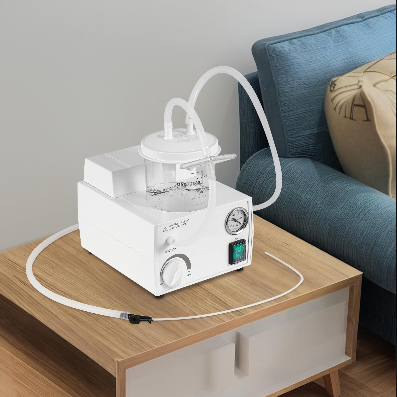 1000mL Portable Suction Unit Medical Vacuum Phlegm Emergency Aspirator Machine