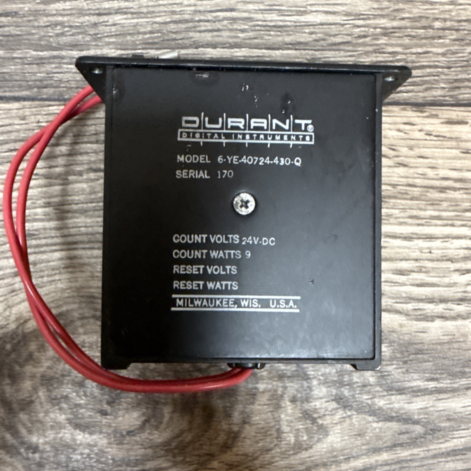 Durant Eaton 6-YE-40724-430-Q Electric Counter – Untested