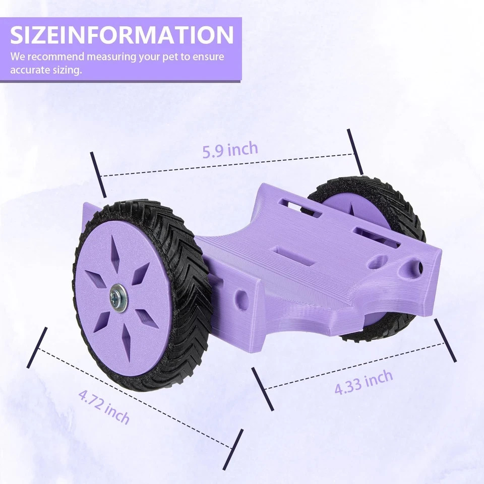 Adjustable Small Pet Wheelchair for Guinea Pig Rabbit Hamster 0.8 lb