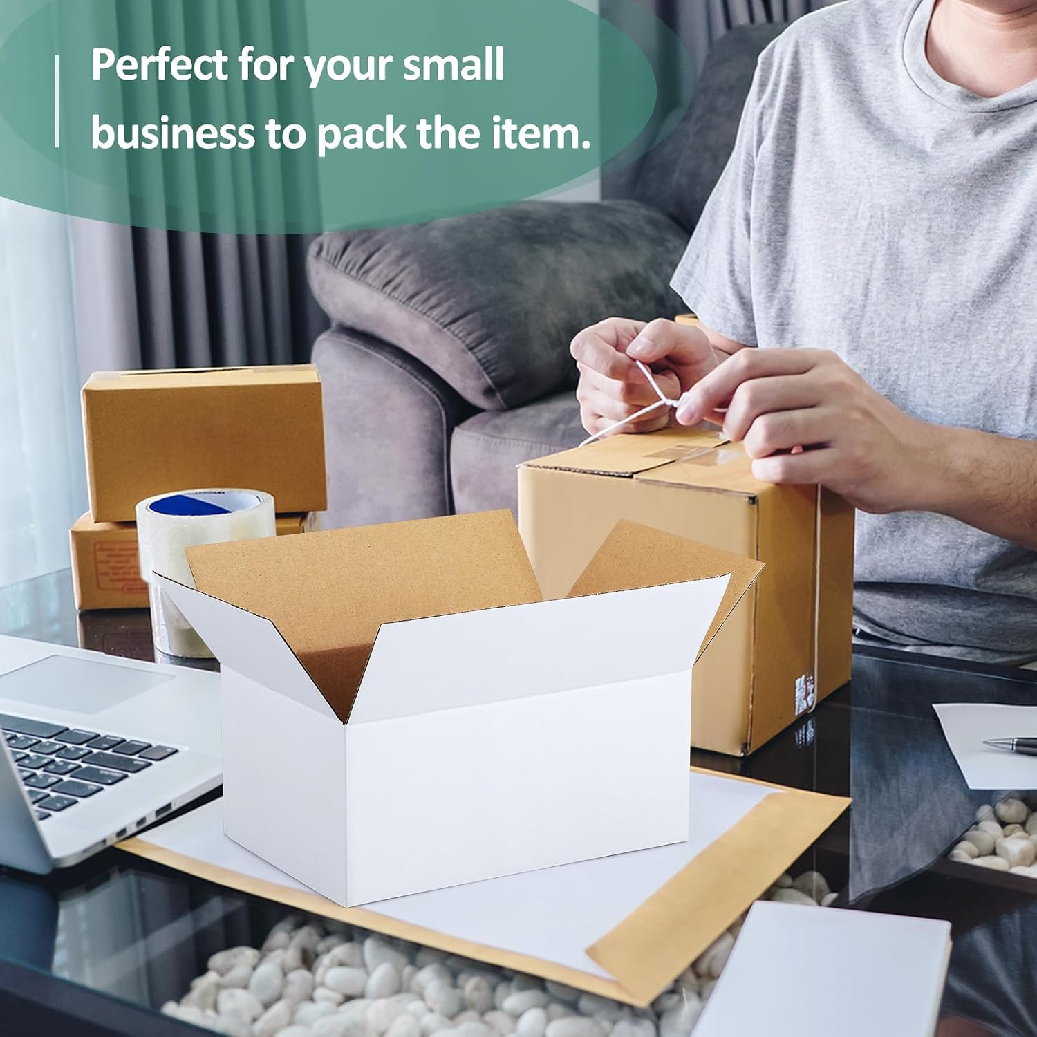 Eupako 30 Pack Small Shipping Boxes Assorted Sizes, 8x6x4 & 9x6x4 & 10x7x5 10 PC