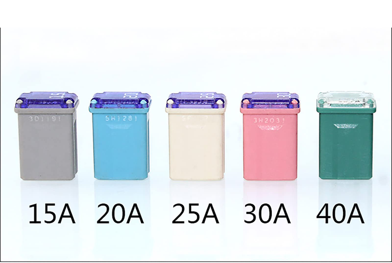 25 Pack Micro Cartridge Fuses FMM Fuses Kit 15-40Amp MCASE Type for Cars, SUVs