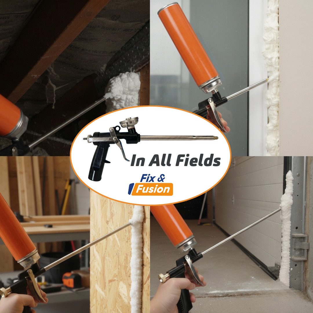 Fix & Fusion Spray Foam Gun Kit – w/ Cleaner, Nozzles, Body Suit, Gloves, Goggle