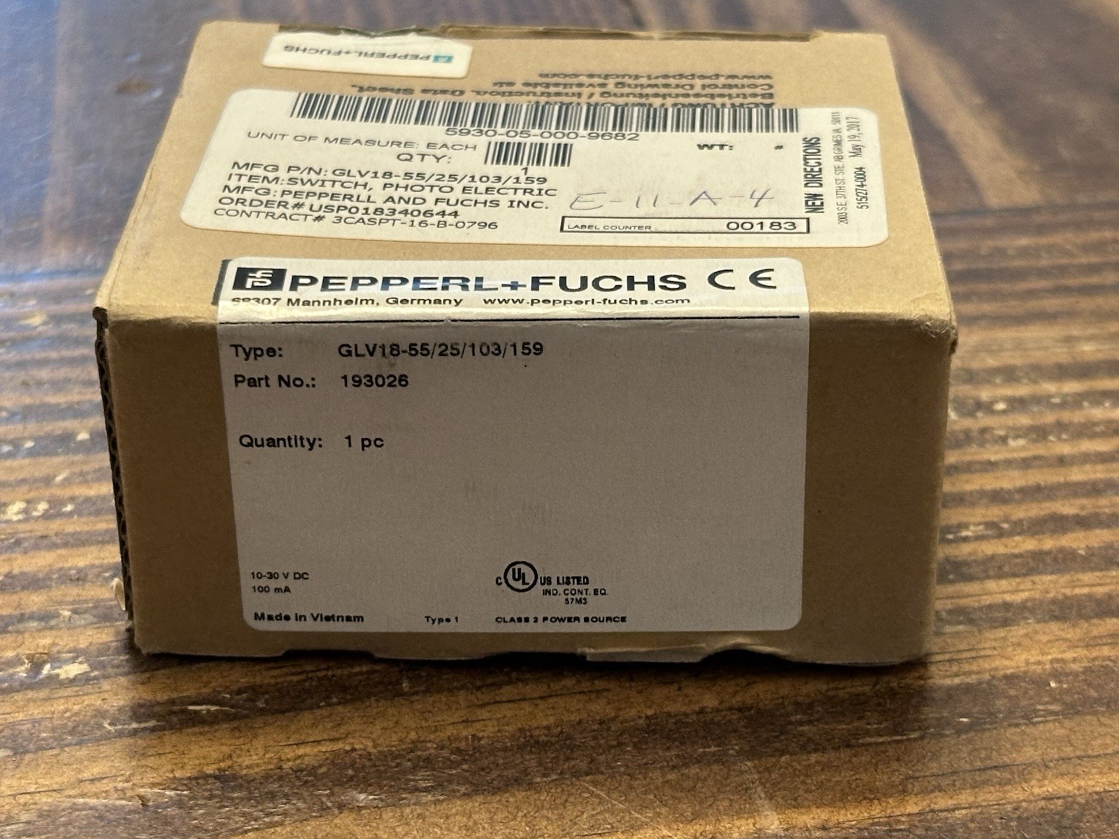 New PEPPERL+FUCHS Retroreflective Sensor GLV18-55/25/103/159 Part #193026