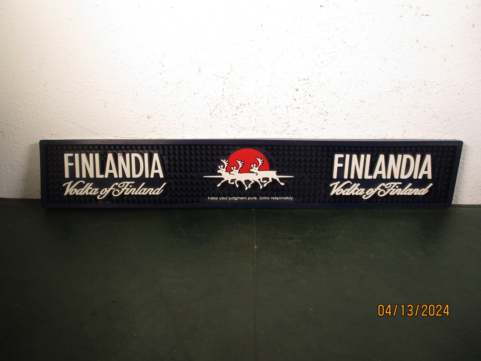 Finlandia Vodka of Finland Bar Mat 20-1/2″ x 3-1/4″