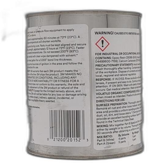 3M Scotch-Weld Epoxy Adhesive 1838, Green, PART B ONLY