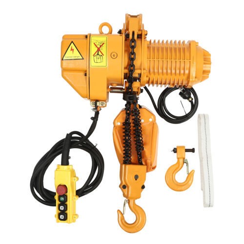 110V 1.6KW 2204LBS 1Ton Electric Chain Hoist Single Phase Hoist Crane 10FT Chain