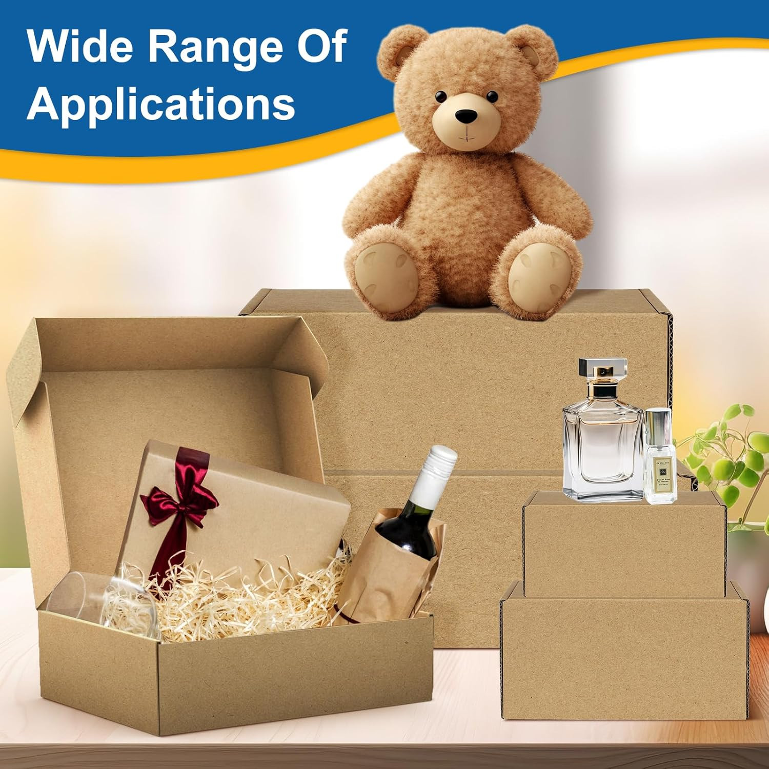 12Pack 4X4X2 Small Shipping Boxes – Brown Corrugated Cardboard Mailer