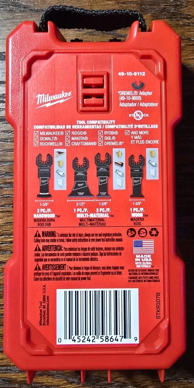 Milwaukee OPEN-LOK 49-10-9112 Multi-Tool Blade w/Storage Case -6Pc Universal fit