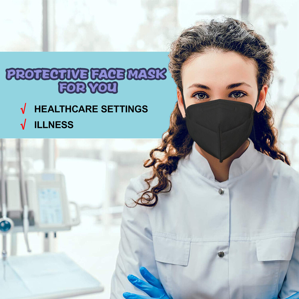 100 Pack Disposable KN95 Face Mask 5 Layer Mouth Cover Respirator USA Stock