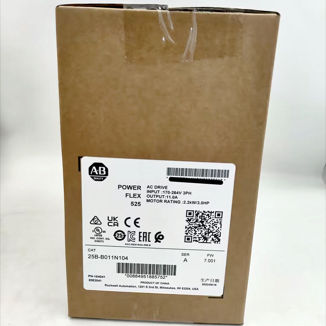 25B-B011N104 25BB011N104 AB New Sealed PowerFlex 525 AC Drive 240V/11A/3HP