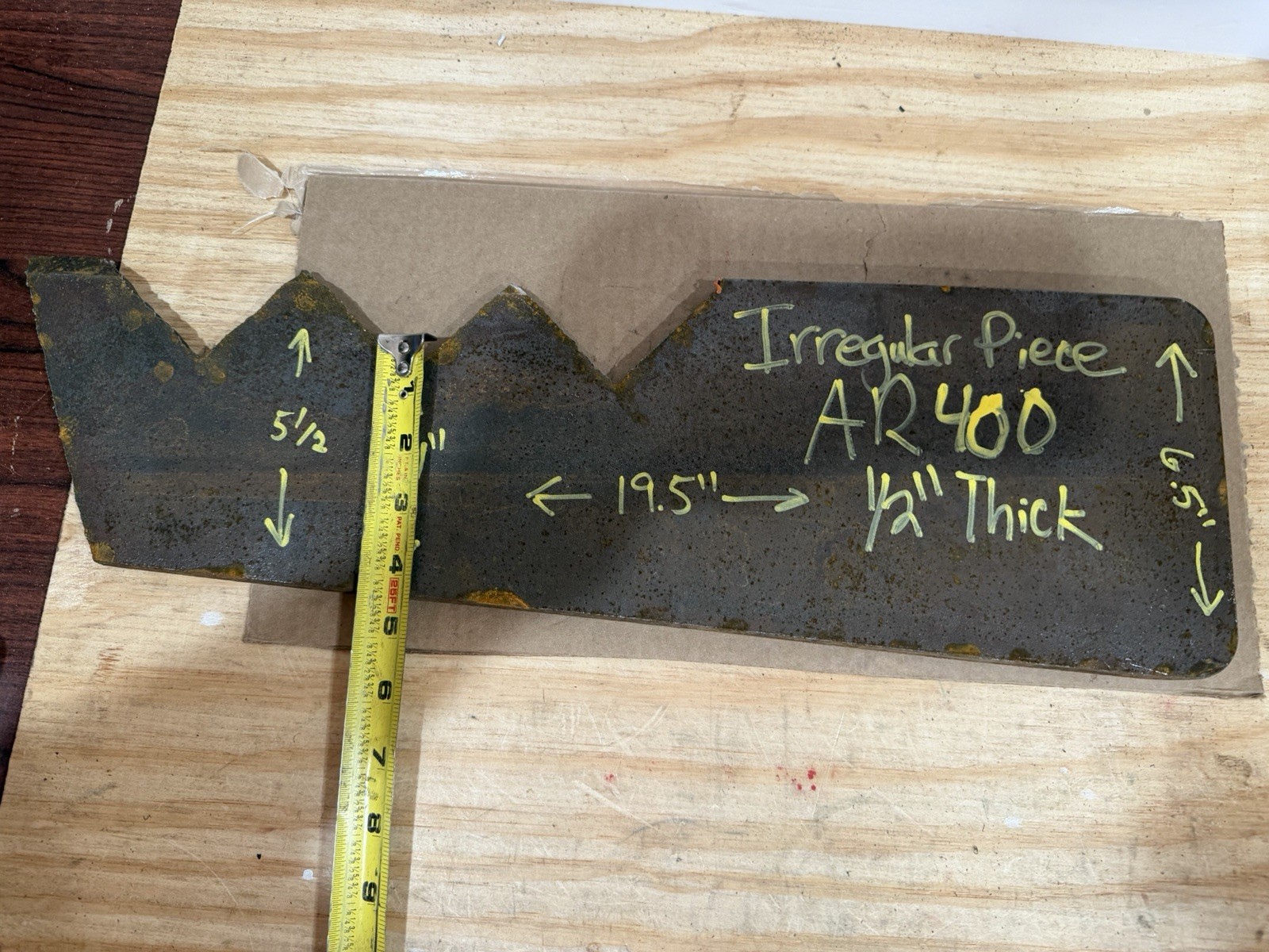 Irregular Piece of Abrasive Resistant Steel Plate – AR400 – 1/2” Thickness