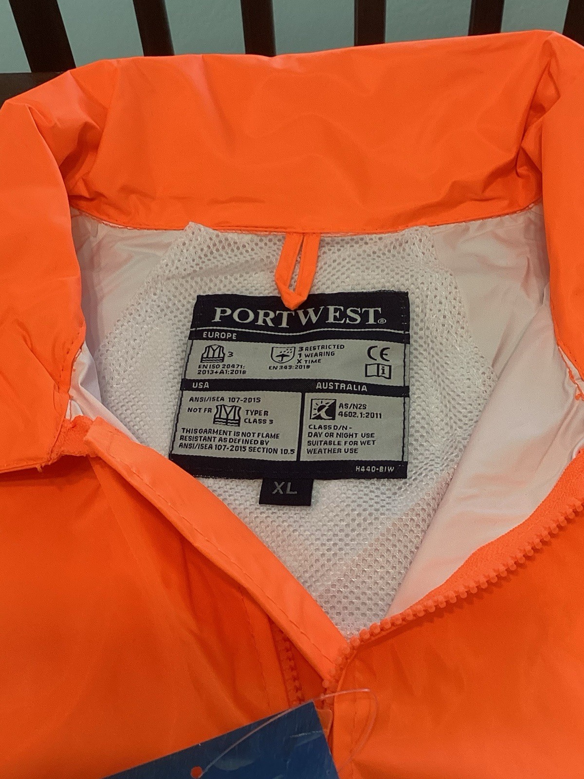Portwest UH440 Mens Waterproof Hi Vis Rain Jacket Reflective Safety NEW WITH TAG