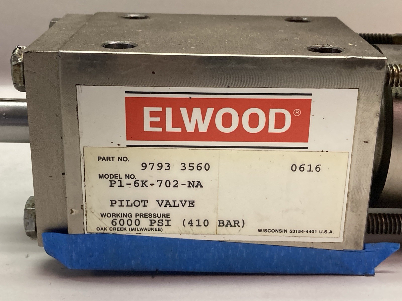 Elwood,P1-6K-702-NA,Pilot Valve 6000PSI (410 BAR)