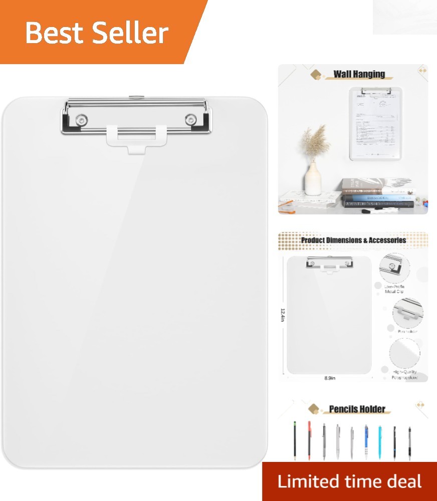 Durable 12.5 x 9 Inch Clipboard with Smooth Surface – Perfect for Everyday Use