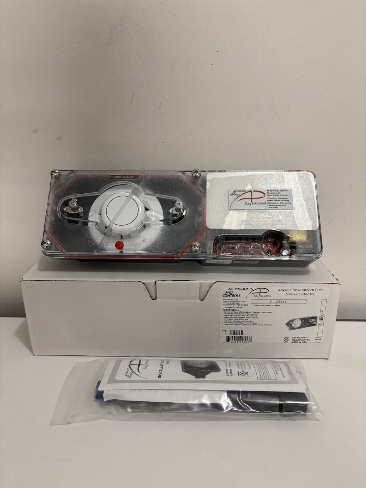 APC SL-2000-P Air Products And Controls 4-Wire Photoelectric Duct Smoke Detector