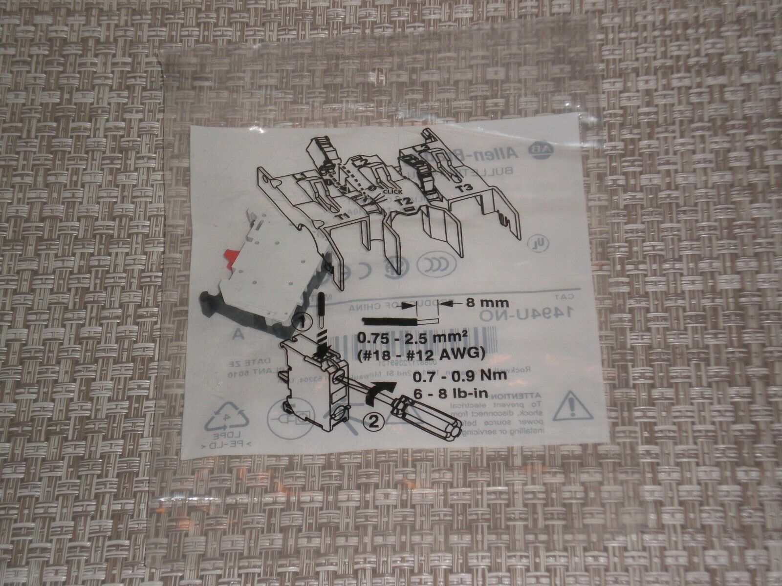 New! Allen Bradley 1494U-NO Auxiliary Contact NO, 10A Free Shipping! 1494U-N0