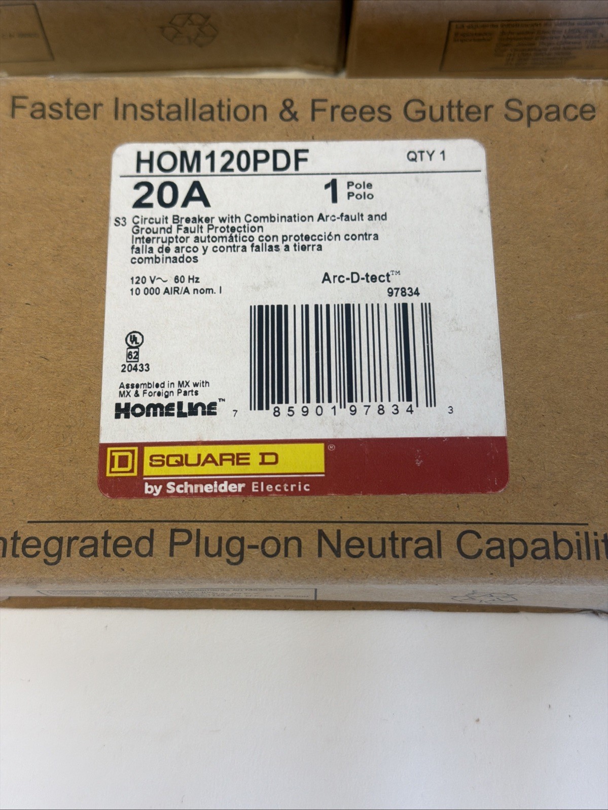 (10) Square D HOM120PDF 120V 20A 1P (10) Circuit Breakers *US SELLER* NEW IN BOX