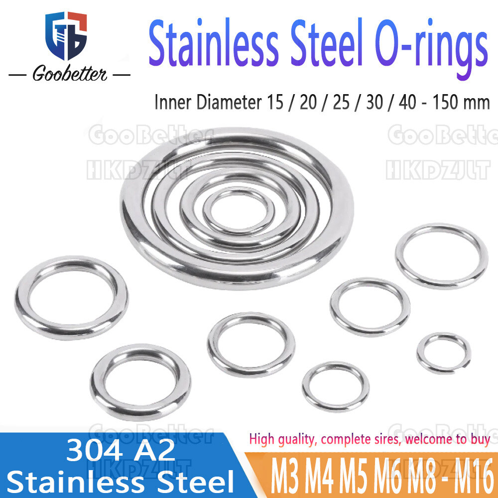 Stainless Steel 304 A2 Round O Rings, Mooring Ring M3 M4 M5 M6 M7 M8 M10 M12 M16