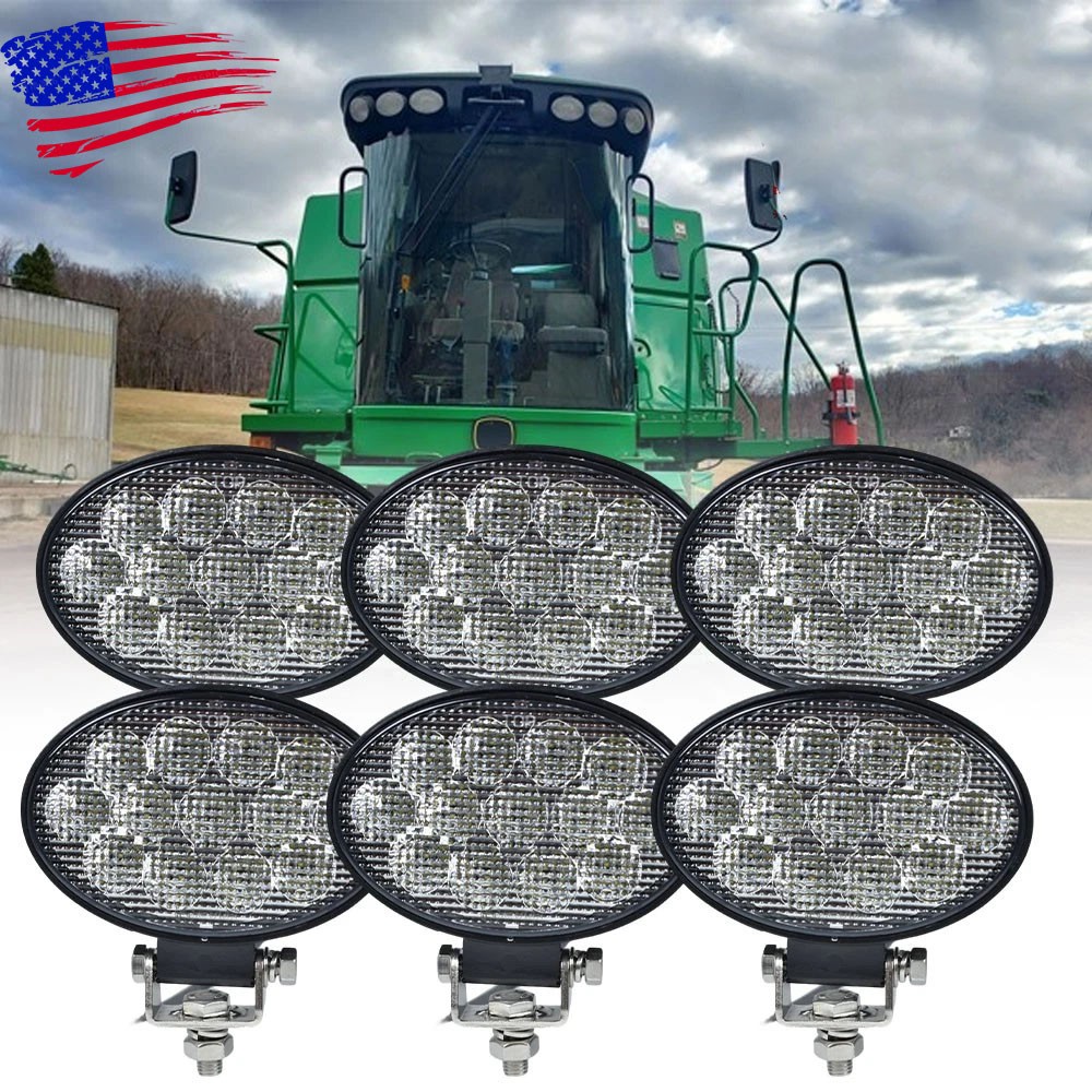 6PCS LED Flood Work Lights For John Deere Combine 9560, 9570, 9660 STS, 9760 STS
