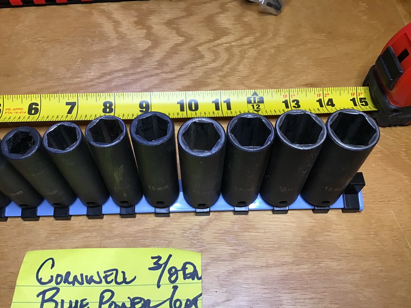 Cornwell Tools 3/8 Dr 6 Pt Metric Deep Impact Set 13 pcs Sizes 7-19 mm No Rail