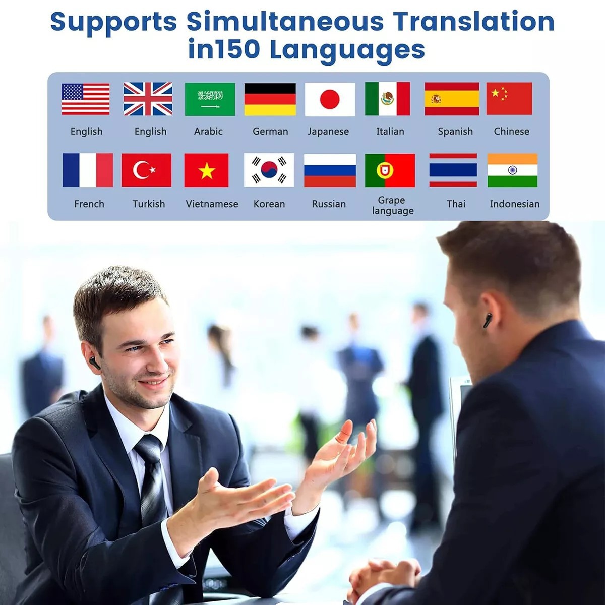 AI Translation Earbuds Real Time 144 Language Translator Earbuds for ALL iPhone