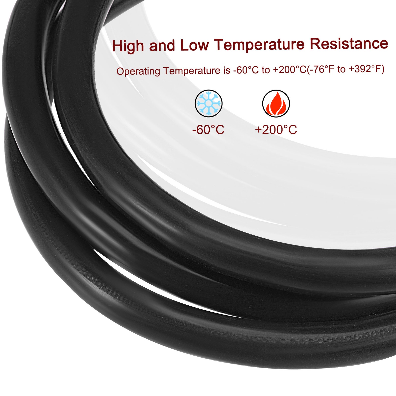 Vacuum Silicone Tubing Hose 1/4″ ID 1/8″ Wall Thick 3.3ft Black