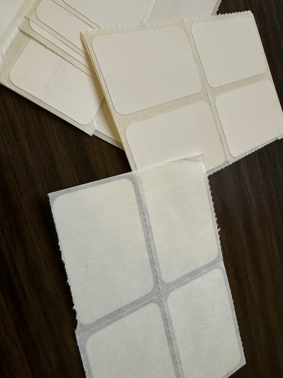 100 pieces Adhesive blank white scrap labels, 1.5″x1″ synthetic material 
