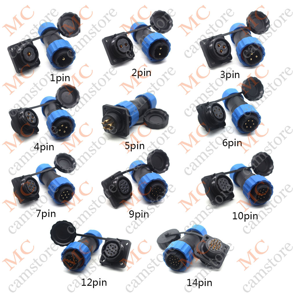 SD20 1-14pin Waterproof Connector, IP67 Electrical Aviation Industrial Plug