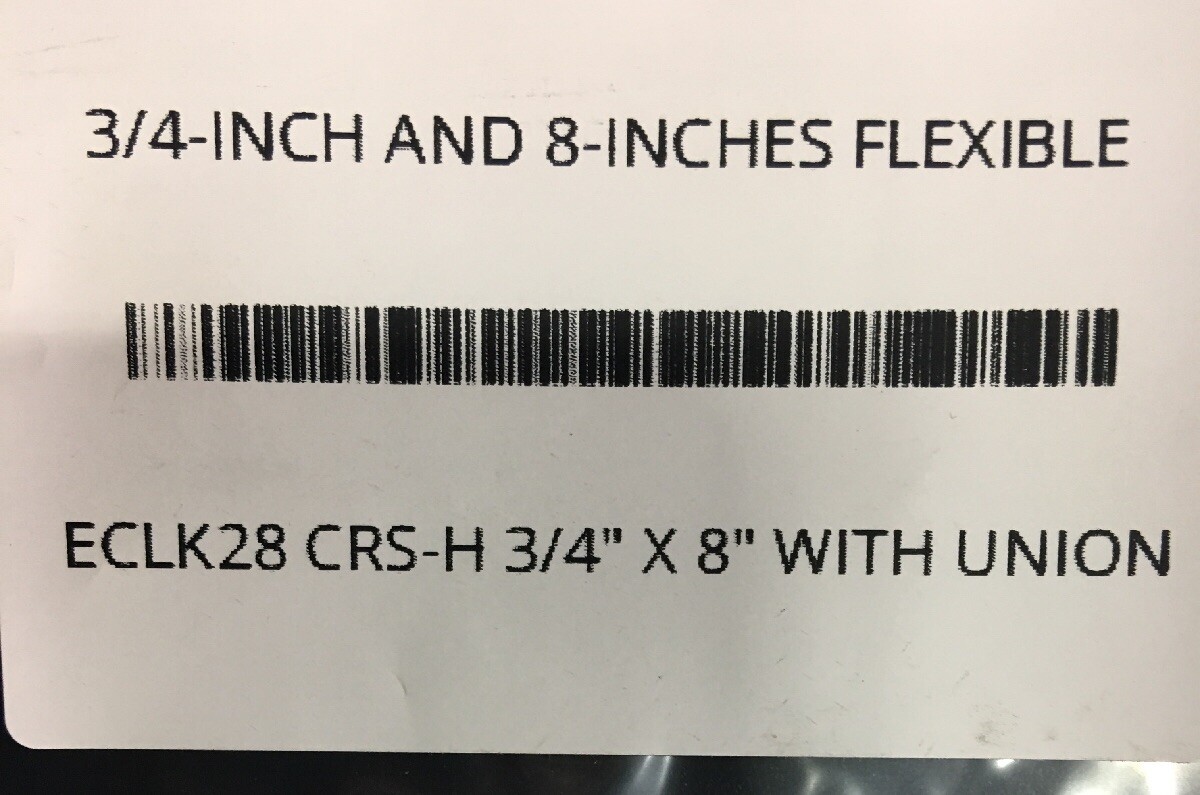 ECLK28 CROUSE HINDS 3/4” X 8” WITH UNION 3/4-INCH AND 8-INCHES FLEXIBLE LENGTH B