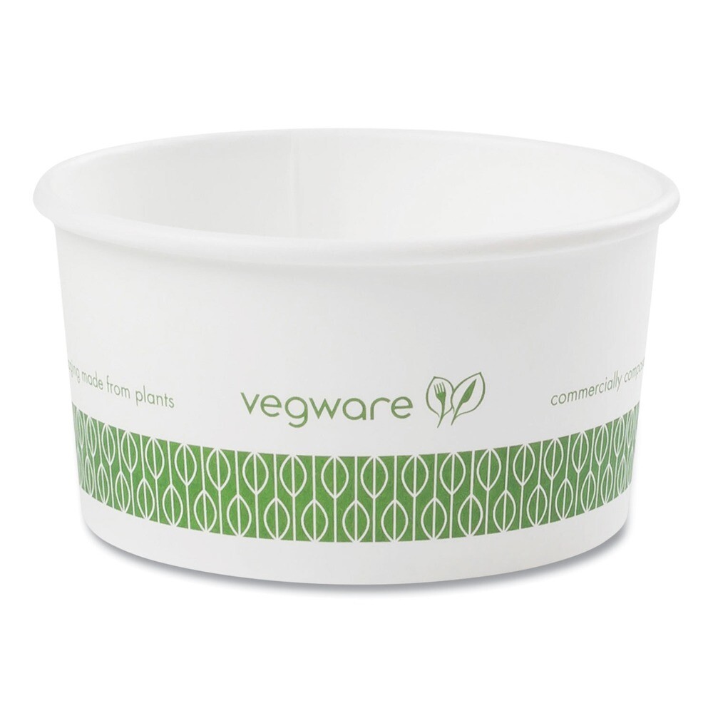 Vegware SC06G 3.5 in. x 1.7 in. 6 oz. Soup Containers – Green/WT (1000/CT) New