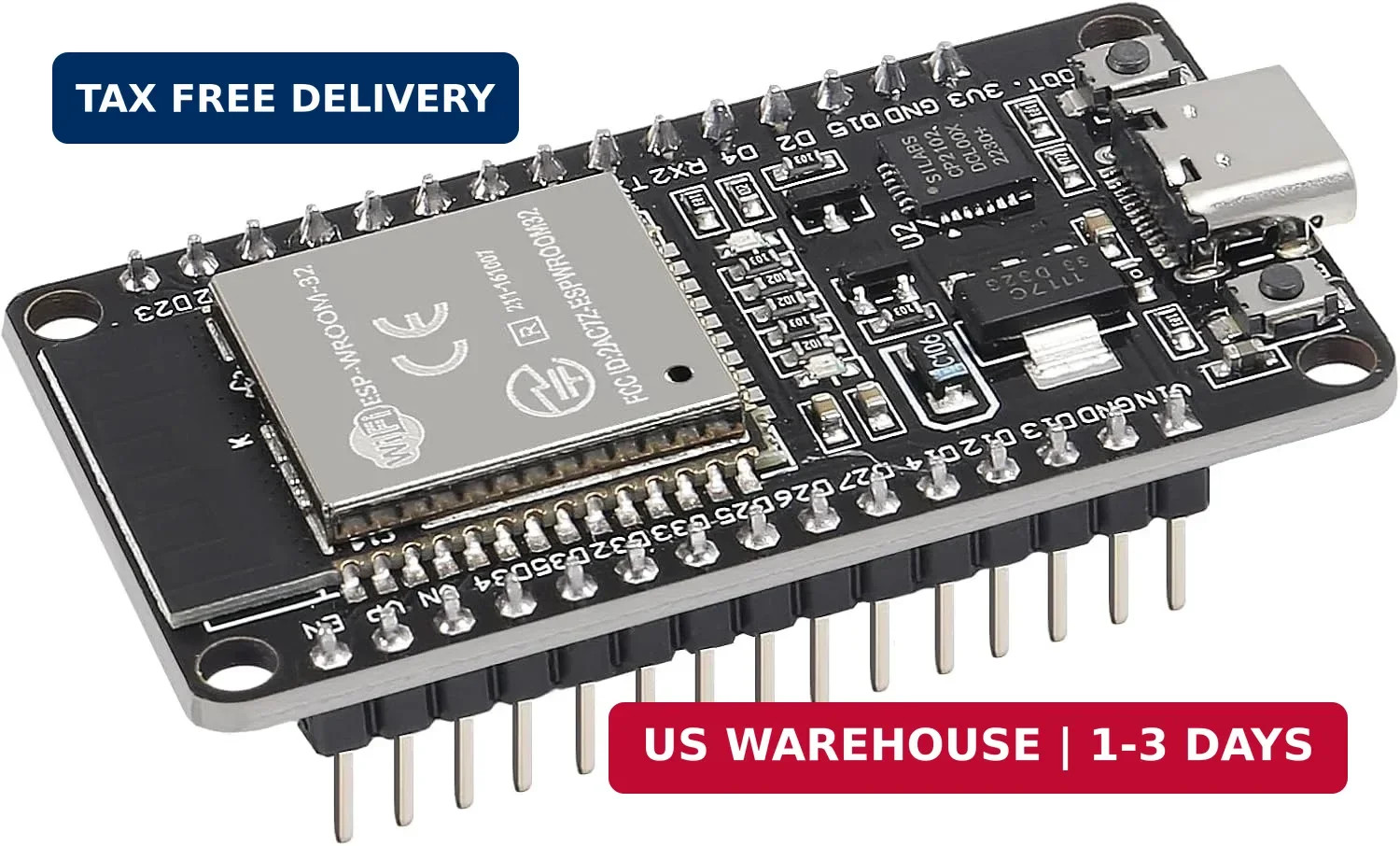 AITRIP 3PCS Type c 30pins CP2102 ESP-WROOM-32 ESP32 ESP-32S Development Board 2.
