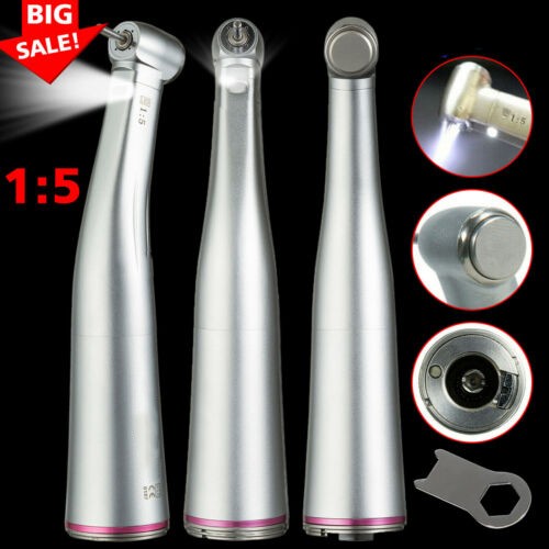 Dental 1:5 Fiber Optic LED Contra Angle Increasing Handpiece Fit NSK E-Type USA