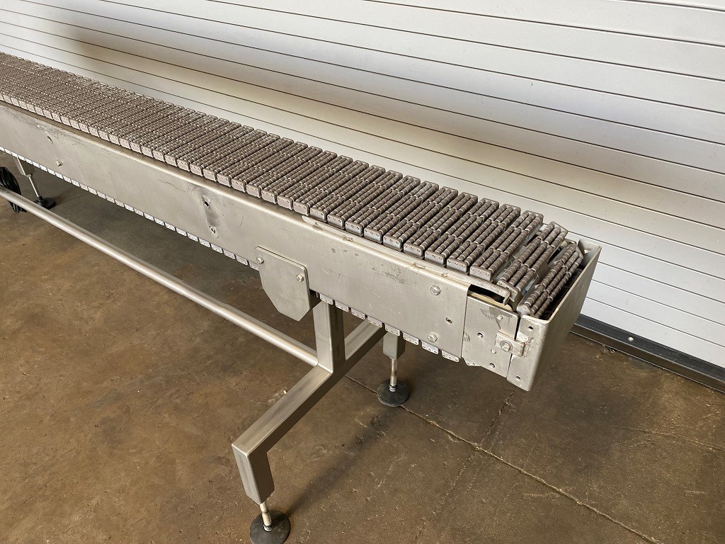 7.5″ x 10′ L Stainless Bottle Conveyor with Plastic Belt, Bottling, Conveying