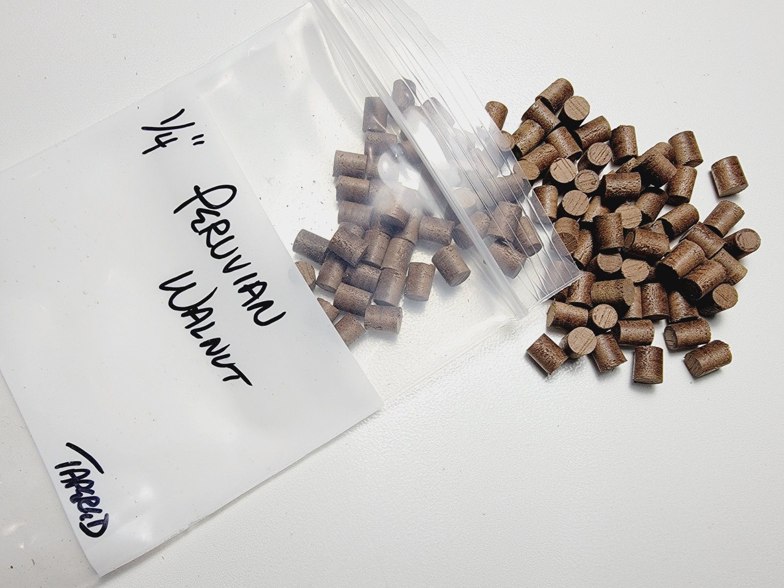 Peruvian Walnut Tapered Wood Plugs, 1/4″, 3/8″, 1/2″, 3/4″ diameters