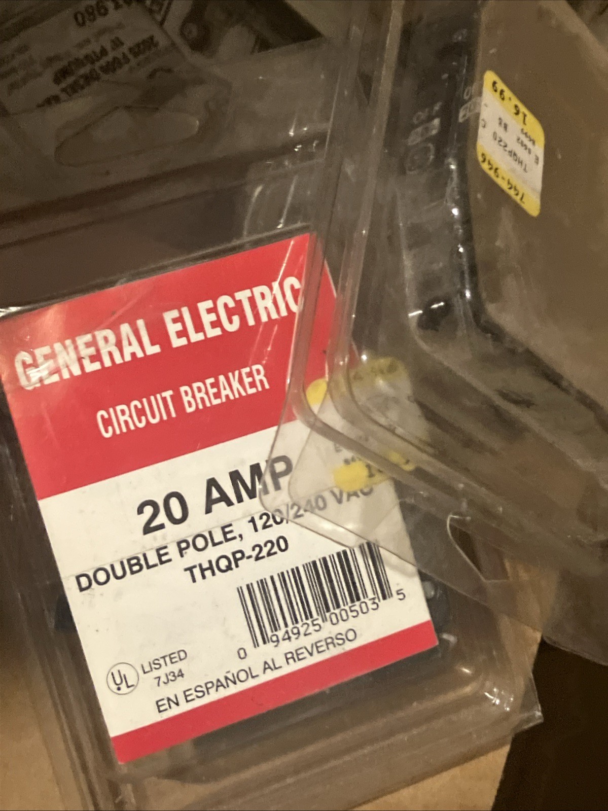 (1ct) GE General Electric Circuit Breaker THQP220 2 Pole 20 Amp 120/240 Volt NEW