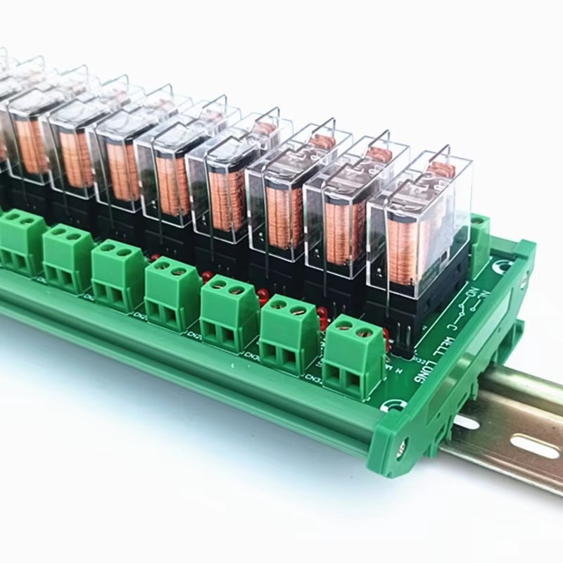 16 Channels DIN Rail Mount 16A Power Relay Interface Module G2R-1-E DC 24V