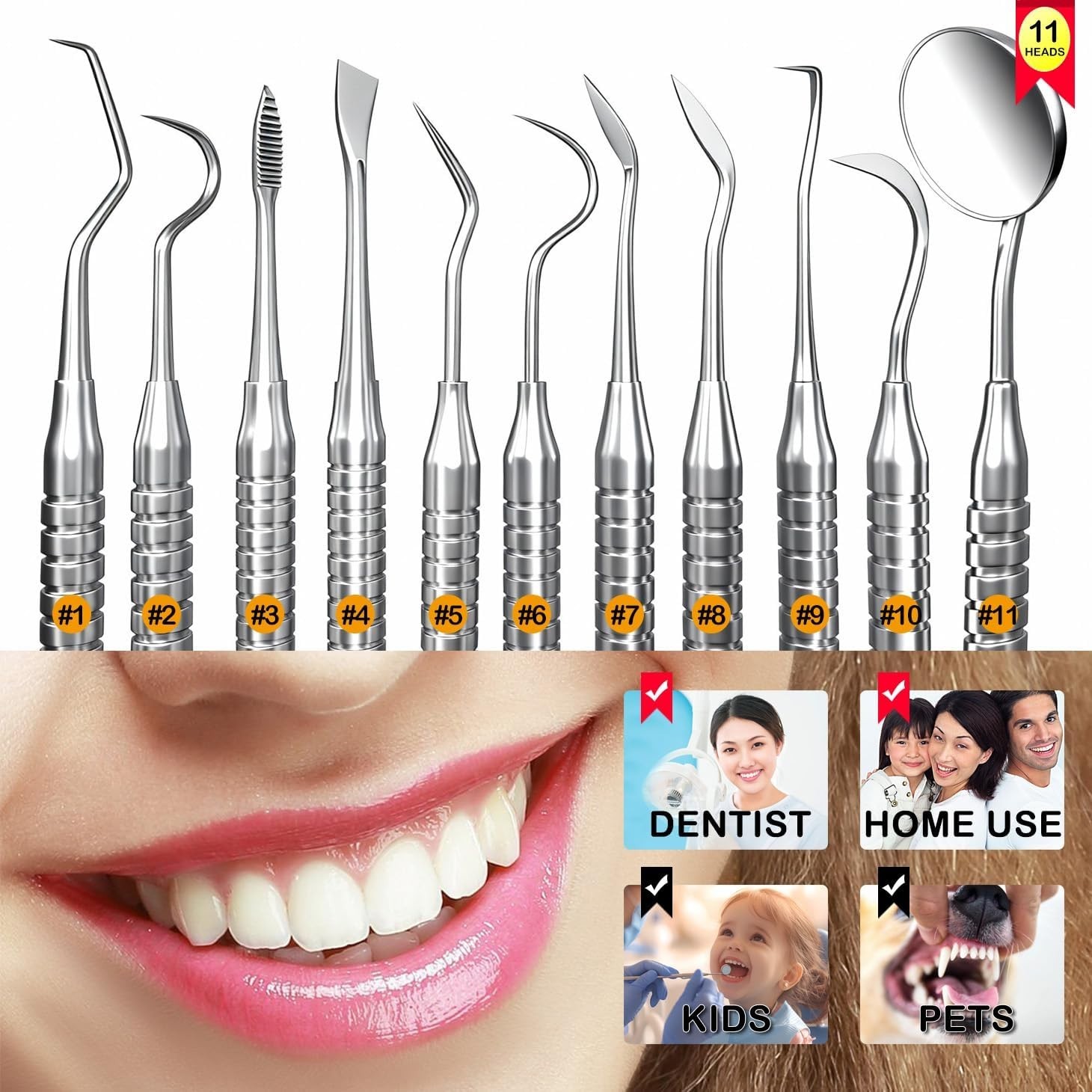 CATACC PRO Dental Tools, Dental Pick for Teeth Cleaning, Stainless Steel Hygiene