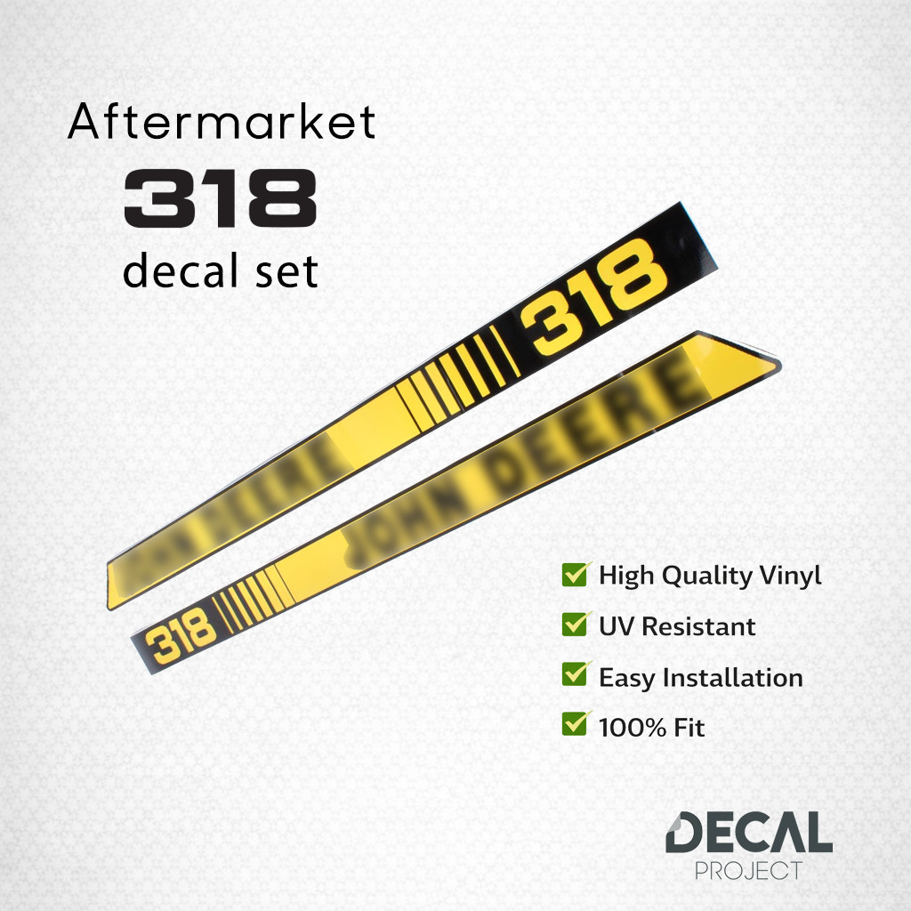 John Deere 318 Decal Kit – High-Quality Restoration Stickers – Full Set