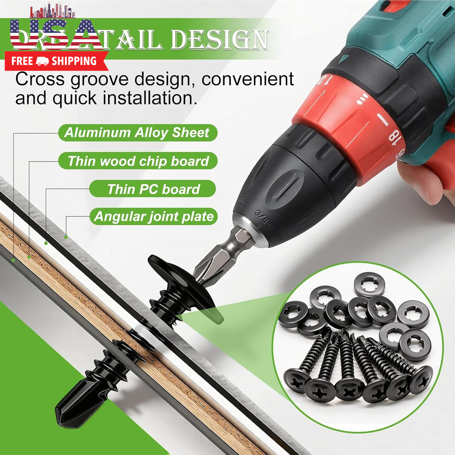 230PCS #8 Self Tapping Screws for Metal,410 Stainless Steel Self Drilling Screws