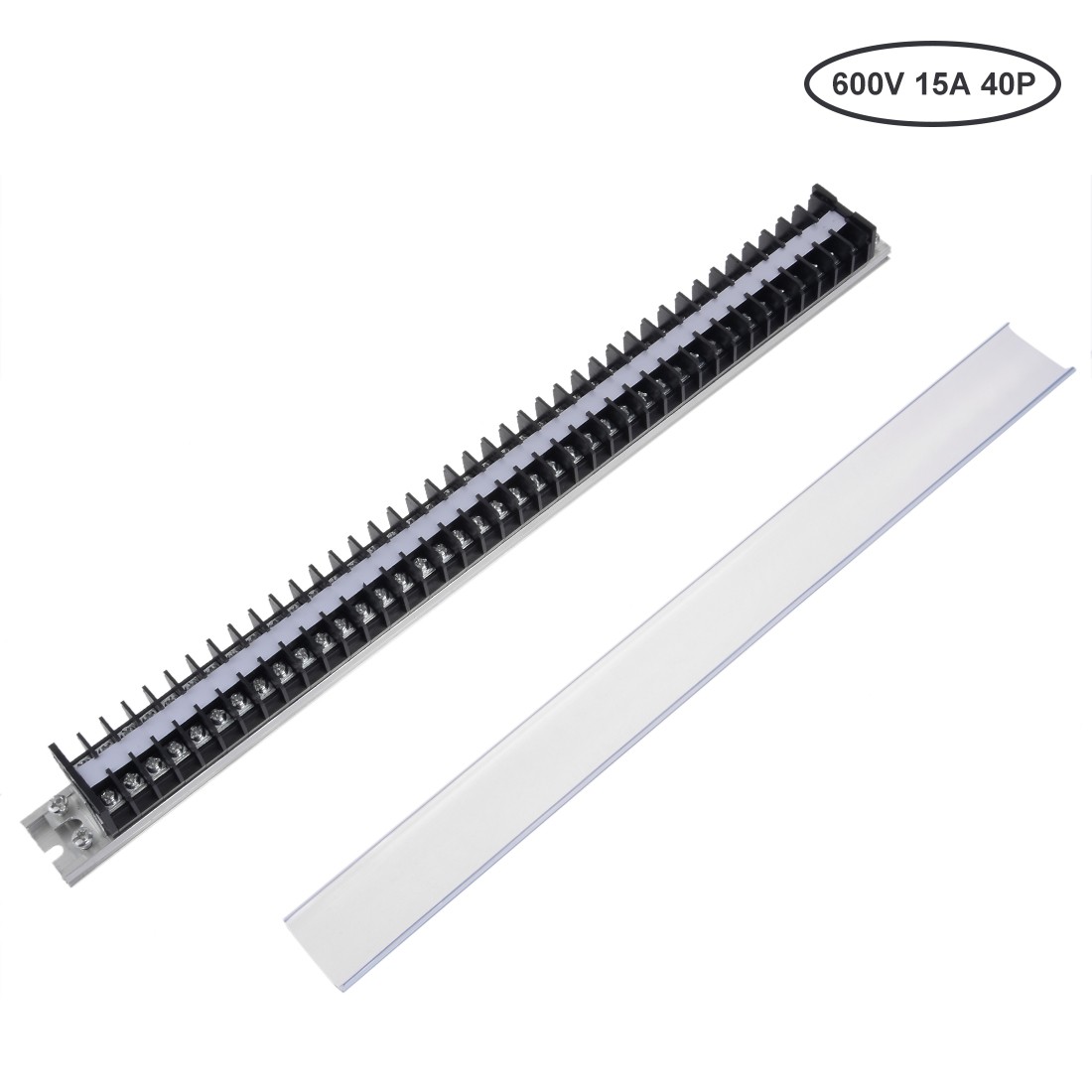 Barrier Terminal Strip Block 660V 15A Dual Rows 40P DIN Rail Base Connectors