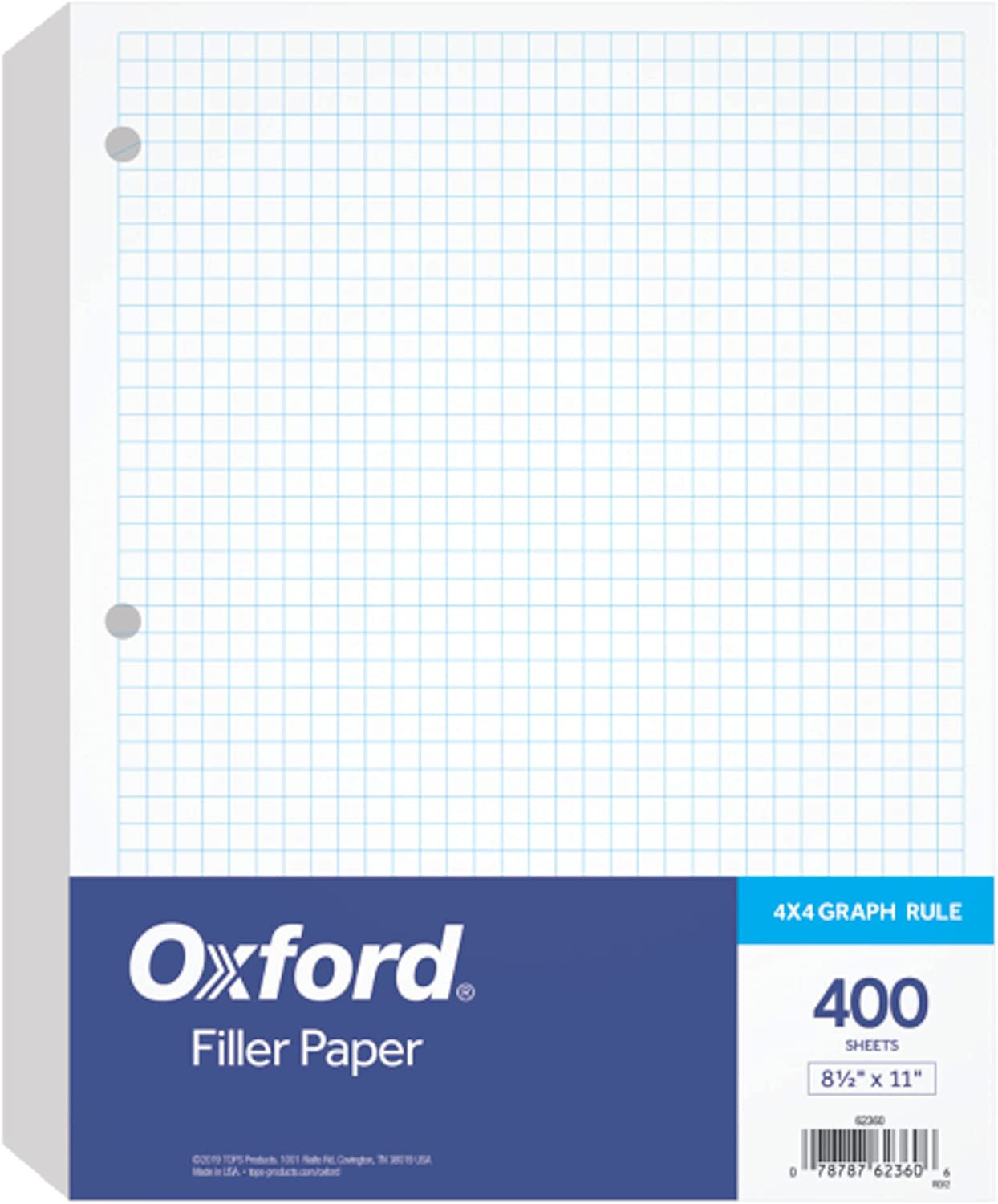 Filler Paper, 8-1/2″ X 11″, 4 X 4 Graph Rule, 3-Hole Punched, Loose-Leaf Pape…