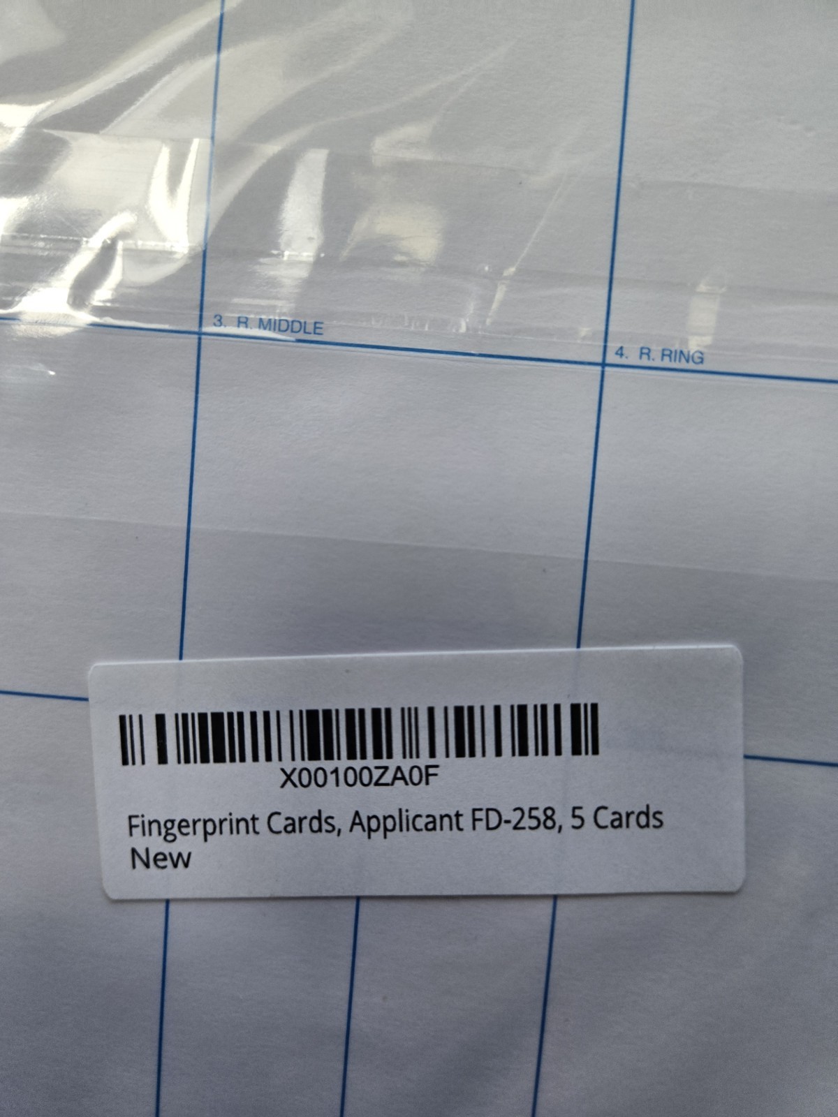 5 Fingerprint Cards FBI Applicant FD-258 1st Choice Livescan Fingerprinting NEW