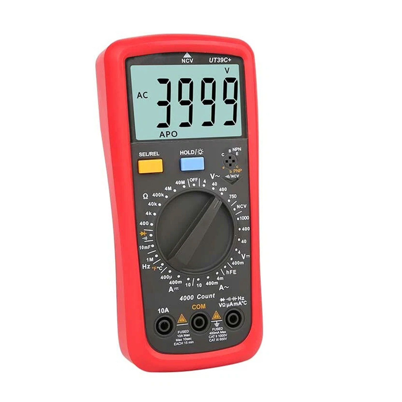 UT39C+ Digital Multimeter Auto Range LCD Backlight Data Hold Multimetro Tester