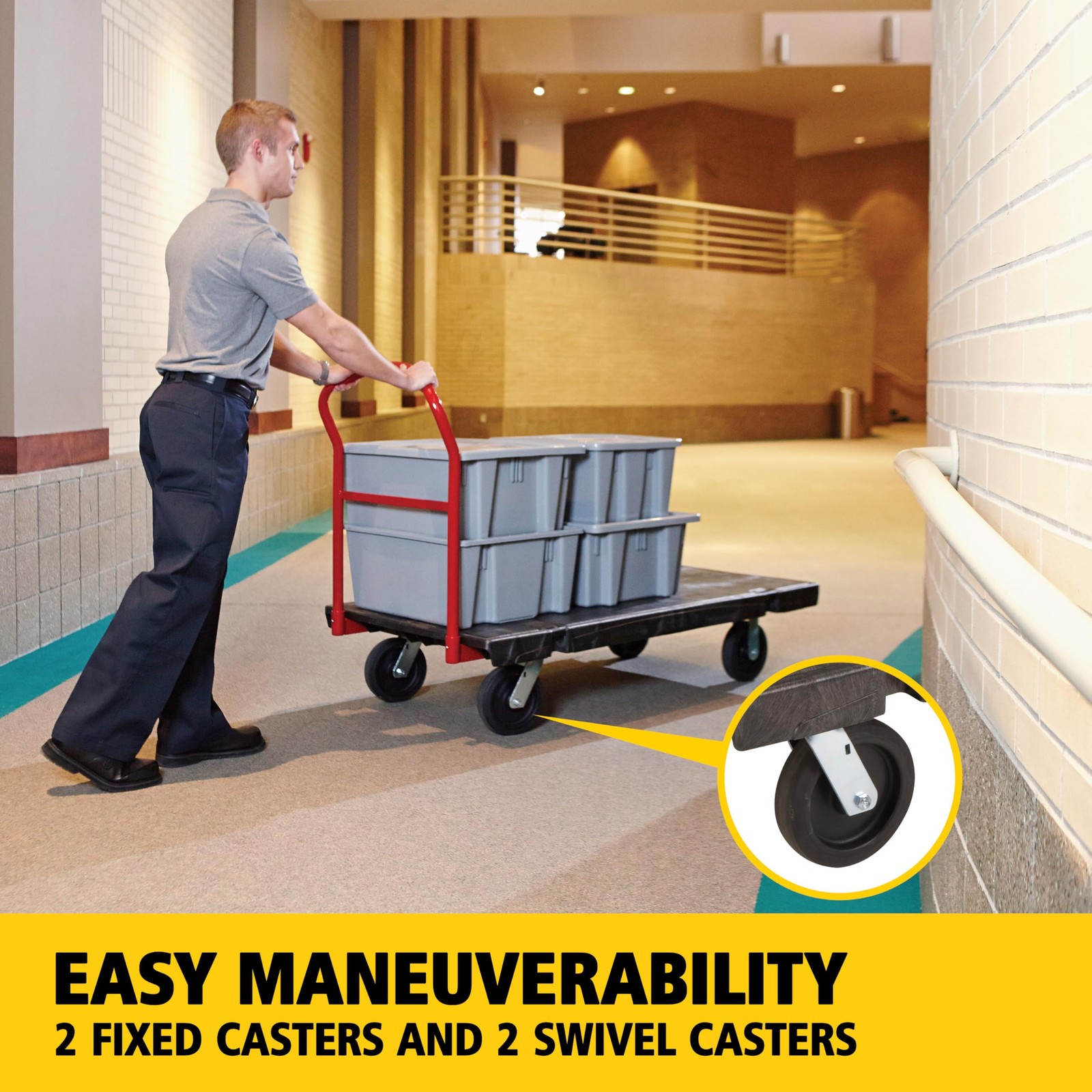 Rubbermaid Commercial Products Heavy-Duty Platform Truck, 2,000 Pound Capacity