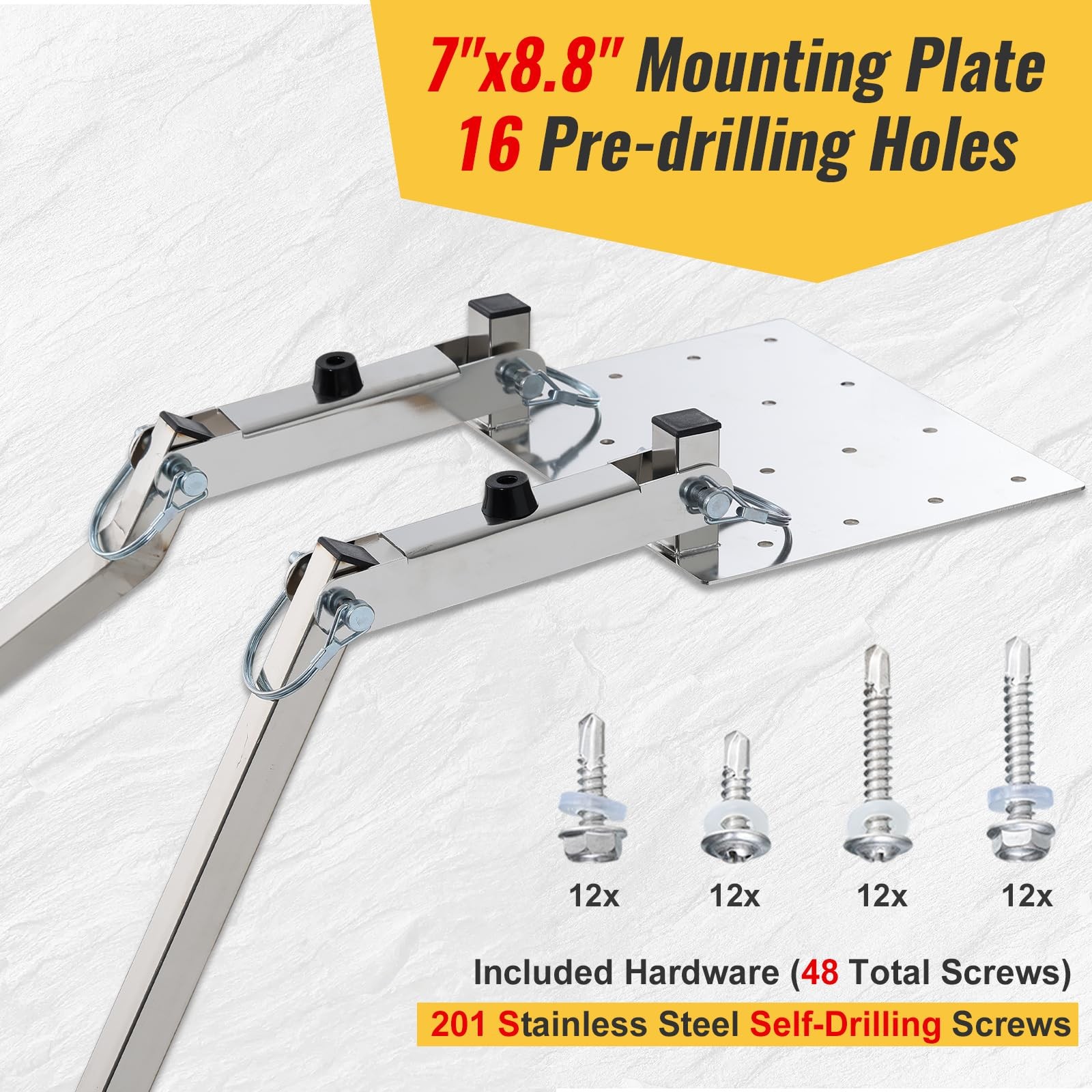 Tailgate Ladder for Pickup Trucks Bed Universal Fit – Rust-Proof Stainless St…