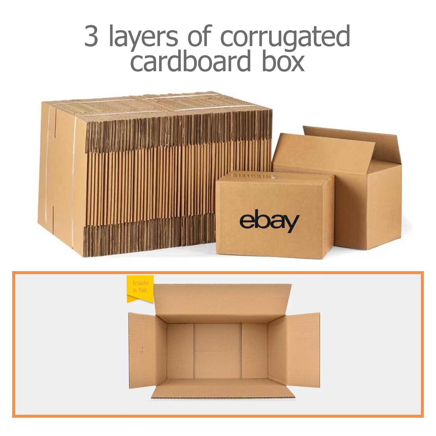 25pcs pack 10″ x 8″ x 6″ Shipping Packing corrugated cardboard boxes color logo
