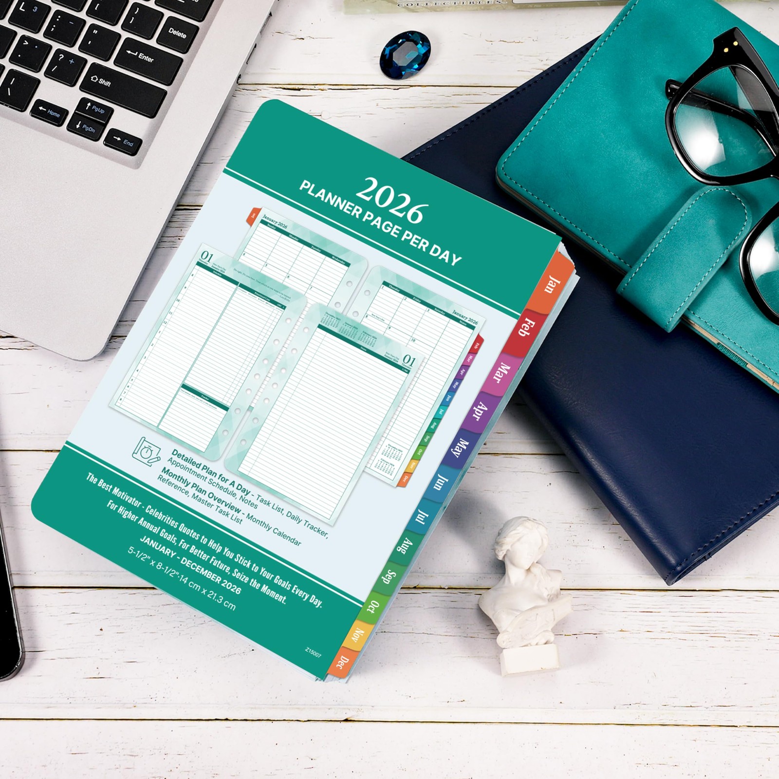 2026 Planner Refills – Jan.2026 – Dec.2026, Two Pages Per Day Daily ＆ Monthly…