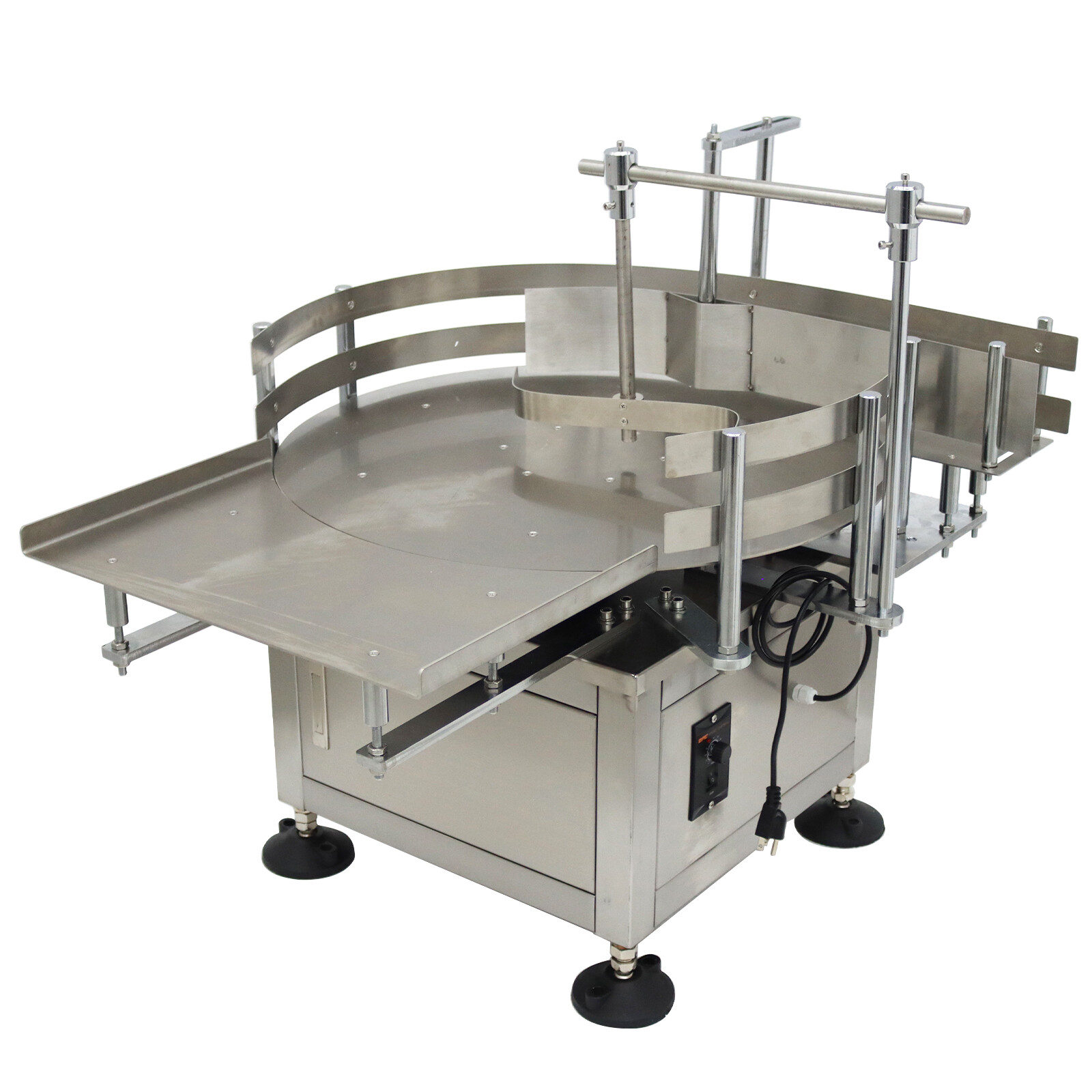 23.6» Desktop Automatic Bottle Organizer Sorter Collection Turntable Table 110V