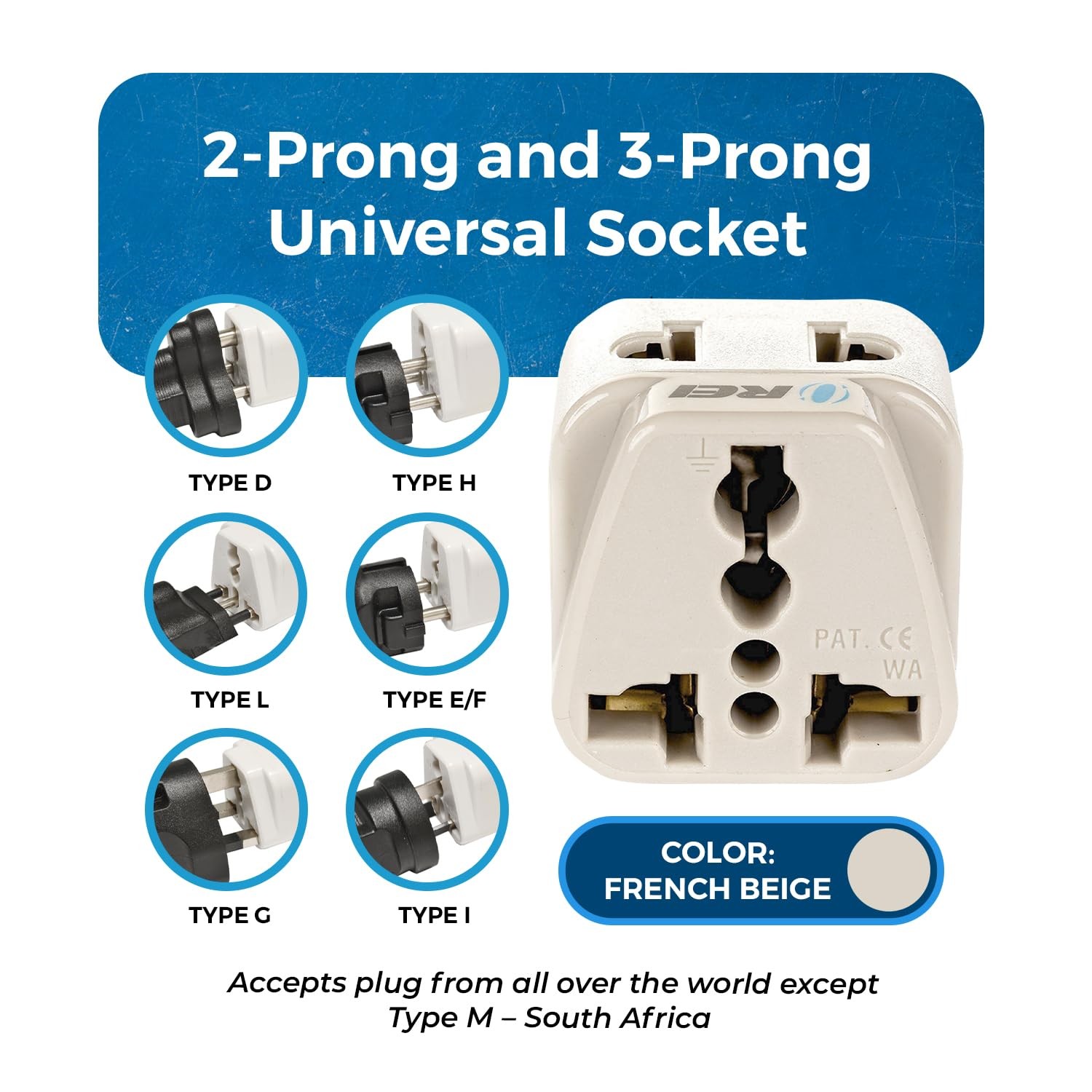 USA to Europe, Turkey, Spain & More (Type C) Travel Adapter Plug – 2 in 1 – C…
