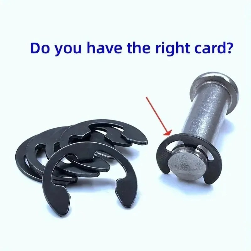 120PCS Black Stainless Steel Snap Ring E-Clip Circlip Washer Assortment Set